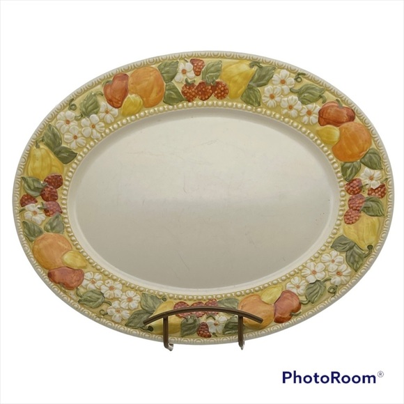 Metlox Della Robbia Vernon Ware Poppytrail 14" Oval Serving Platter - Picture 1 of 4